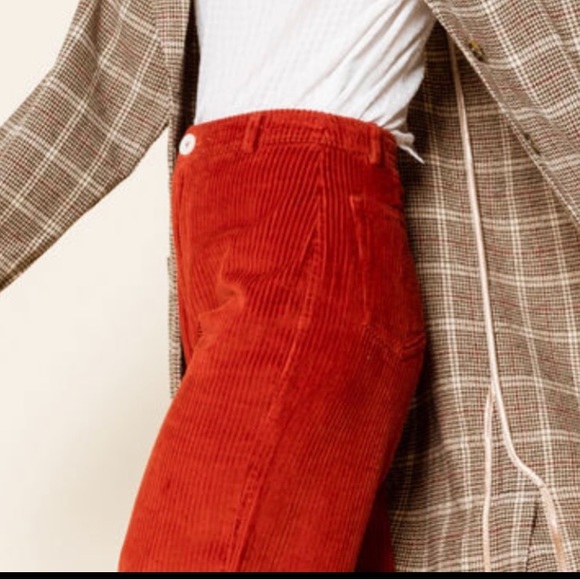 Amuse Society rust cropped wide wale corduroy pant - Picture 4 of 5